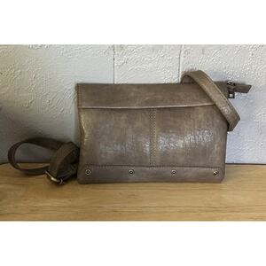 Joy Susan Vegan Leather Crossbody Bag Purse Taupe Casual Small Elegant